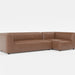 Load image into gallery viewer, Bounce dark brown vegan leather modular bumper sofa side angle

