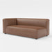Load image into gallery viewer, Bounce dark brown vegan leather modular one arm sofa side angle
