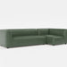 Load image into gallery viewer, Bounce green vegan leather modular bumper sofa side angle
