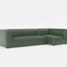 Load image into gallery viewer, Bounce green vegan leather modular bumper sofa side angle