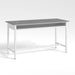 Load image into gallery viewer, Gallery kitchen island in white and dark grey solid surface angle view
