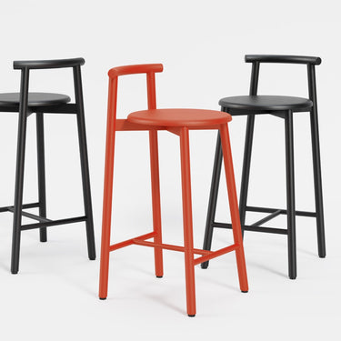 Pi counter stools in a white room | ff&e dorm furniture manufacturers | Roomy | Chicago