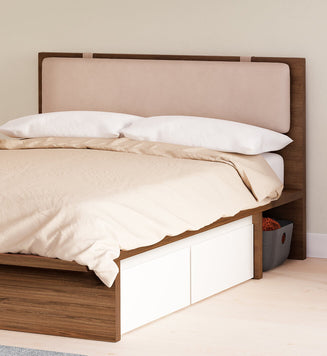 Walnut storage bed