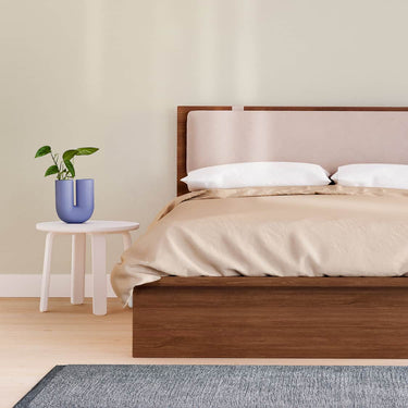 Bento walnut storage bed in a modern bedroom | ff&e dorm furniture manufacturers | Roomy | Chicago