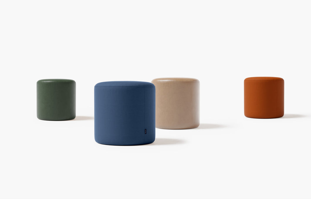 CDP: Column pouf in leather and fabric ff&e dorm furniture manufacturers | Roomy | Chicago